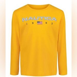 Boy's 3T sporty casual Nautica Bright Yellow soft Graphic Long Sleeve Tee NWT